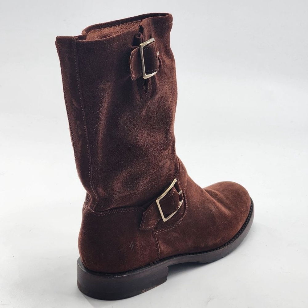 FRYE Natalie Mid Engineer Brown Suede Combat & Moto Boots 7.5 - Picture 6 of 8